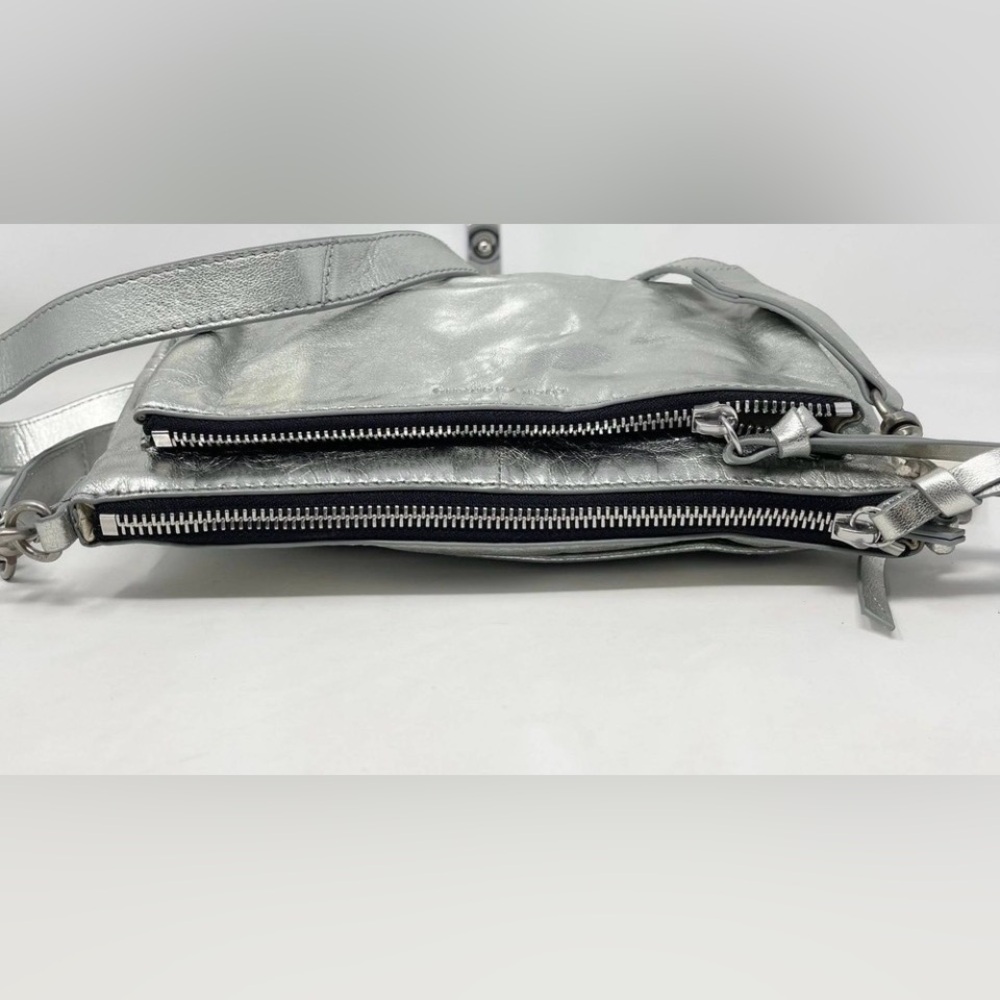 LUCKY BRAND Leather KODA Metallic SILVER Topanga CONVERTIBLE Shoulder Bag 🎉 - Picture 7 of 16